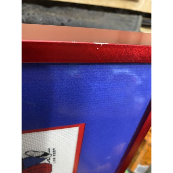 Framed Needlepoint Art Peanuts Schroeder & Lucy 12x12 2009 Metal Frame - Picture 3 of 7